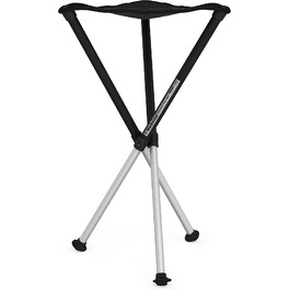 Складаний триногий стілець Walkstool Comfort з алюмінію, висота 75 см, чорно-сірий (до 250 кг), Швеція