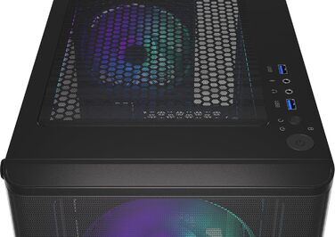 Ігровий корпус ENDORFY Ventum 200 ARGB ATX з 4 ARGB вентиляторами, загартованим склом та mesh-панеллю, компактний форм-фактор, широка сумісність з охолодженням