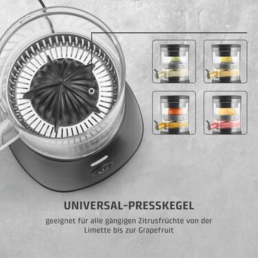 Електрична вижималка для цитрусових CASO CP 400 Lift, універсальний конус, без BPA, чорна