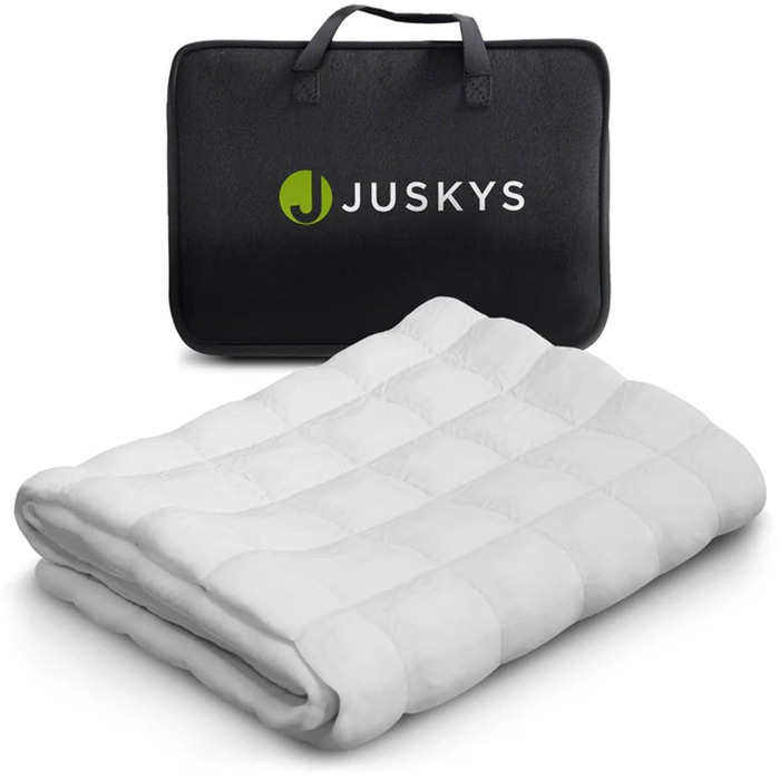 Обтяжена ковдра Juskys Anti-Stress 5 кг, 135x200 см, терапевтична ковдра зі скляними кульками, бавовна та мікрофібра для дорослих