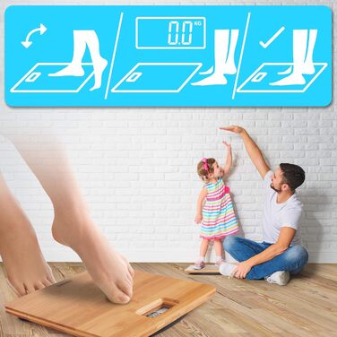 Електронна вага Duronic BS503 з LCD-дисплеєм, до 180 кг, високоточна, з еко-бамбука, автоматична, для контролю ваги