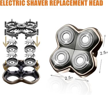 Запасні леза для електричної бритви Skull Shaver Carver PRO (4 шт.) — гіпоалергенні змінні голівки для гоління голови, чоловічі та жіночі