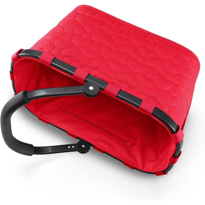 Кошик для покупок reisenthel carrybag Frame Hearts Red – міцний, місткий, з водовідштовхувальним покриттям, зручна ручка, внутрішня кишеня, червоний з принтом сердець