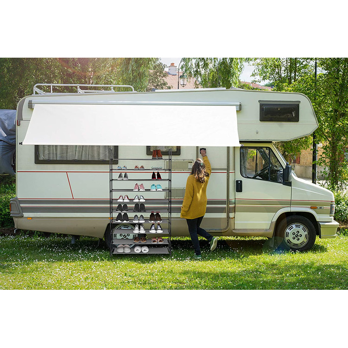 Стелаж для взуття Relaxdays XXL, 10 рівнів, 50 пар, тканинний, 176,5x99x29,5 см, коричневий/чорний