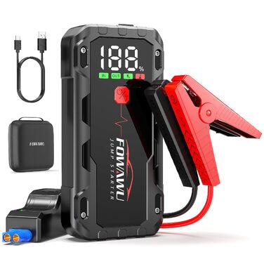 Бустер для автомобіля FOWAWU 7000A 26800mAh — Пусковий пристрій (Jump Starter) для бензинових двигунів до 12л та дизельних до 10л