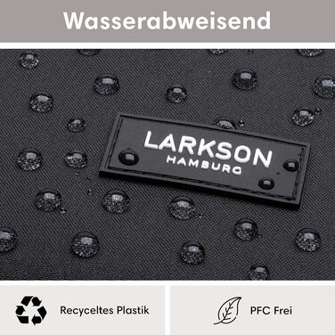 Жіночий рюкзак LARKSON Rolltop чорний, водовідштовхувальний, антивандальний, з відділенням для 16'' ноутбука, рефлективний, для школи, університету, велосипеда, робочий, екологічний