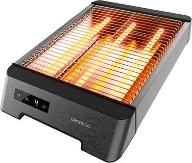 Тостер Cecotec NiceSlice Inox - Плоский тостер з 3 нагрівачами, нержавіюча сталь, 1000 Вт, 6 режимів підсмажування, для будь-якого хліба та випічки