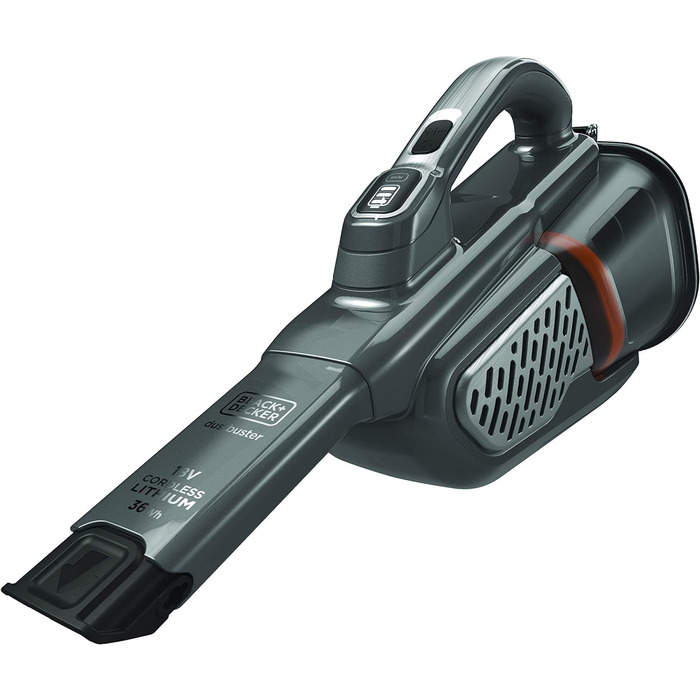 Пилосос ручний Black+Decker Dustbuster Smart Tech 36 Вт·год 18В, циклонний, дві потужності, витяжна щілинна насадка, зарядний кабель з настінним кріпленням