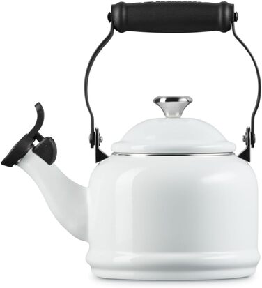 Емальований електричний чайник Le Creuset Halber зі сталі, 1.25 л, білий з принтом Opulenter Garten
