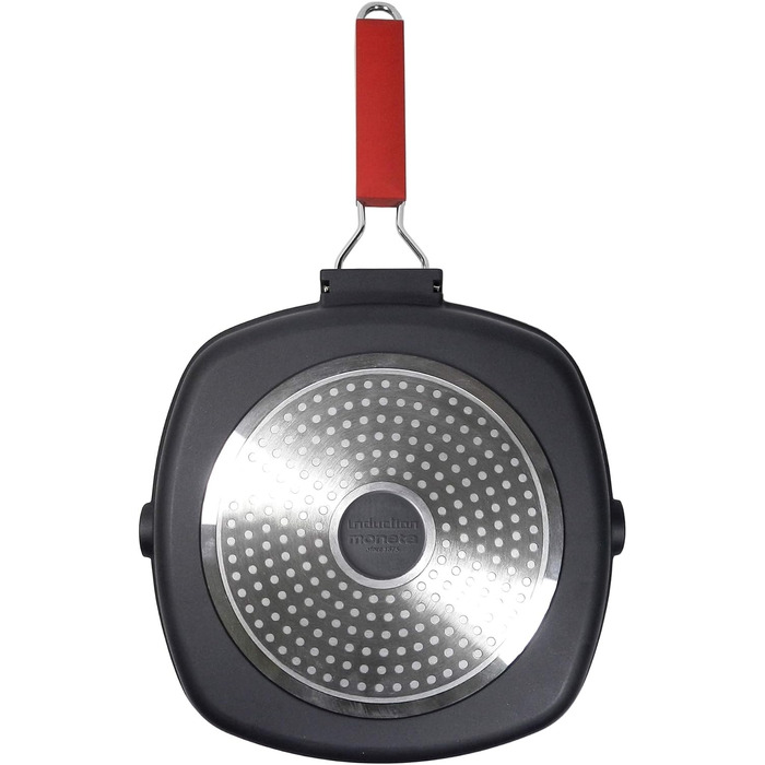 Сковорода-гриль Moneta Pro Grill 28x28 см з антипригарним покриттям, складаною ручкою, підходить для індукції