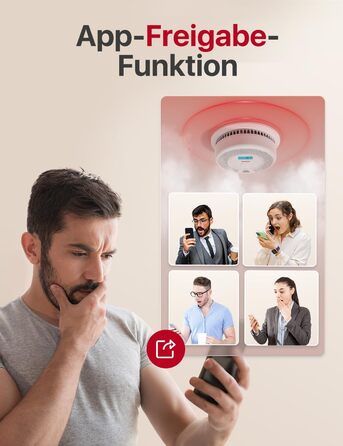 Датчик диму та CO X-Sense SC07-WX з Wi-Fi, з змінною батареєю, сумісний з додатком X-Sense Home Security, 1 шт.