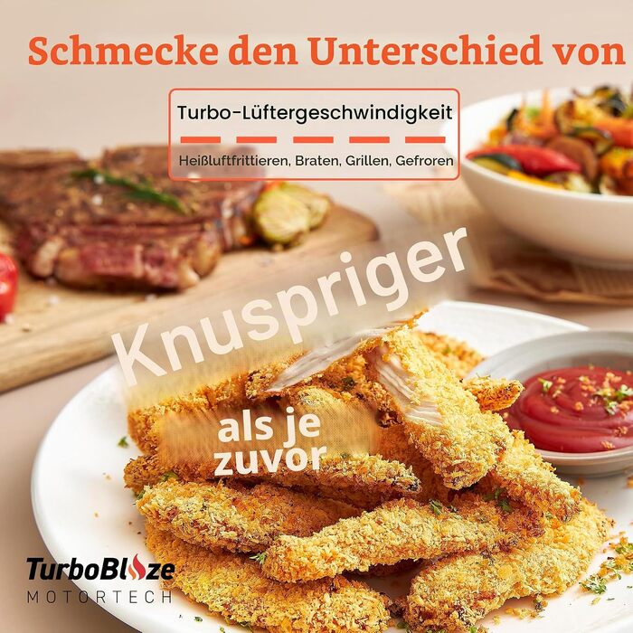 Аерофритюрниця Cosori Turbo Blaze 6л, багатофункціональна фритюрниця 9-в-1 з DC-мотором, біла
