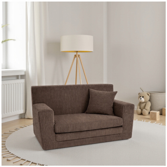 Диван Fortisline Rosalia 83 x 112 см, вельвет, коричневий