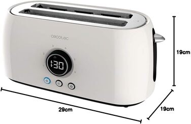 Тостер Cecotec ClassicToast 15000 Yellow Extra Double 1500 Вт, на 4 тости, з широкими слотами, 3 функції, LED-підсвітка, бежевий