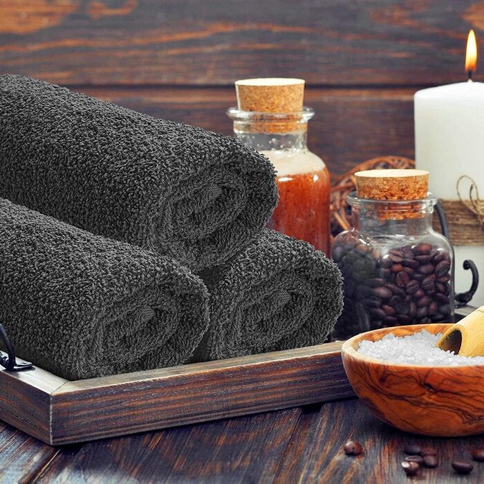 Набір із 4 великих рушників SweetNeedle 70x140 см, 500 г/м², 100% бавовна, готельна якість, високої поглинання, для ванної, душу, пляжу, щоденного використання, сірий