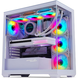 Корпус для ПК Spirit of Gamer Spark Arctic, ігровий Mid Tower, сумісний з ATX/MATX/MITX, з акваріумним дизайном, 6 ARGB вентиляторів 120 мм, загартоване скло 4 мм спереду та збоку