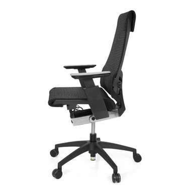 Офісний крісло GENIDIA SMART BLACK з сітчастою спинкою, чорний колір, hjh OFFICE