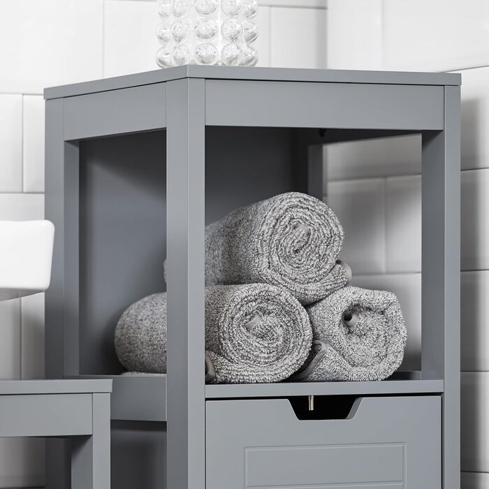 Тумба для ванної SoBuy FRG127-SG, темно-сіра, з ніжками, 30x90x30 см