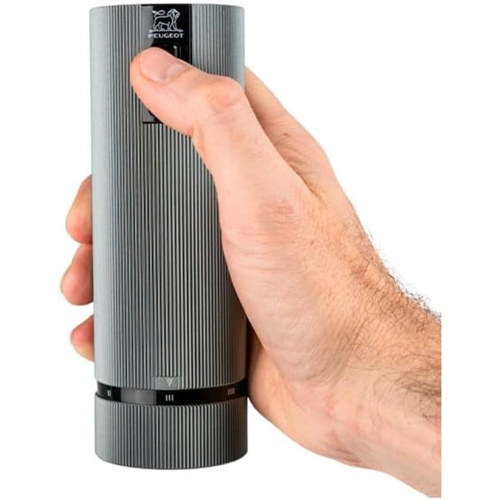 Набір електричних млинків для солі та перцю PEUGEOT Line u‘Select 15 см, акумуляторні, 6 рівнів помолу, сталь та карбон