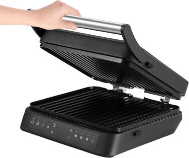 Електрогриль-тостер ZEEGMA Grill Chef 3.0 2-в-1, 2000 Вт, керамічне антипригарне покриття, регульована температура та кут нахилу, можна мити в посудомийній машині