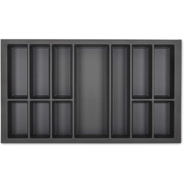 Вставка для столових приборів ORGA-BOX VII, базальтова сіра, 826x474 мм, органайзер для ящиків кухонь Beeck, Siematic, Schröder, для корпусу 900 мм