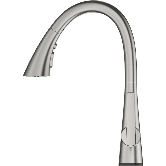 Змішувач кухонний GROHE Zedra з висувним душем, 3 режими, Supersteel, економія води