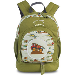 Персоналізований дитячий рюкзак Junior Active Bagger зелений для хлопчиків і дівчаток з ім'ям, рюкзак для прогулянок і походів