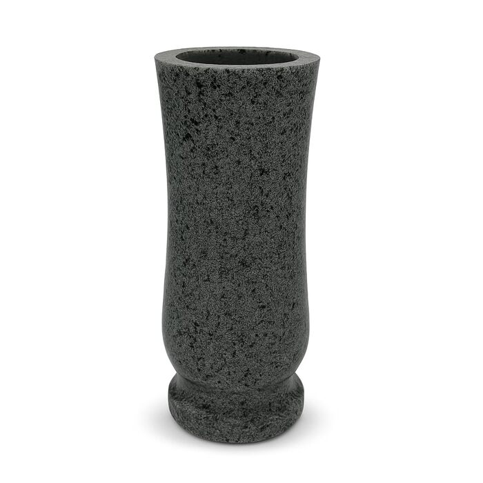 Ваза для кладовища Granitnachbildung Kuru Grey 20 см, штучний камінь, морозостійка