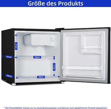 CHIQ Mini Bar: Компактний міні-холодильник 46 л з регулюванням температури, 39 дБ, для офісу, кемпінгу, спальні, готелю, чорного кольору