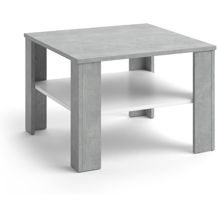 Журнальний стіл Vicco Homer бетон/білий 60x42 см, сучасний дизайн