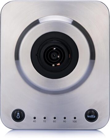 Електрочайник Wilfa Svart Format 1,25 л, 2200 Вт, регулювання температури 40-100°C, функція підтримки тепла, подвійні стінки, сріблястий