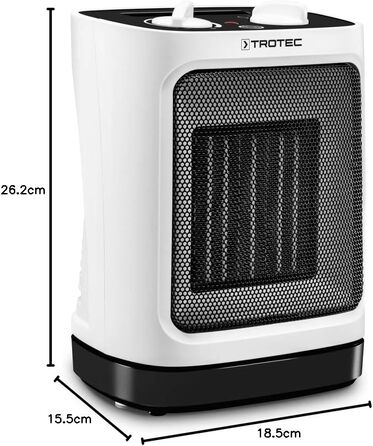 Конвектор електричний Trotec TFC 17 E з функцією обертання, 1200/2000 Вт, білий/чорний