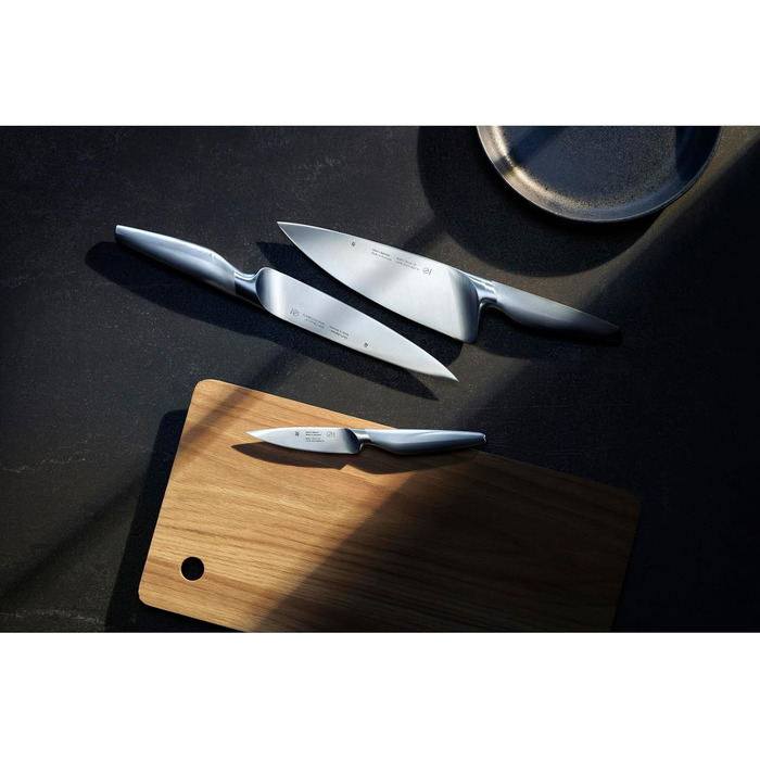 Набір кухонних ножів WMF Chef's Edition (3 предмети), ковані, зі спеціальної сталі Performance Cut у дерев'яному боксі, Made in Germany