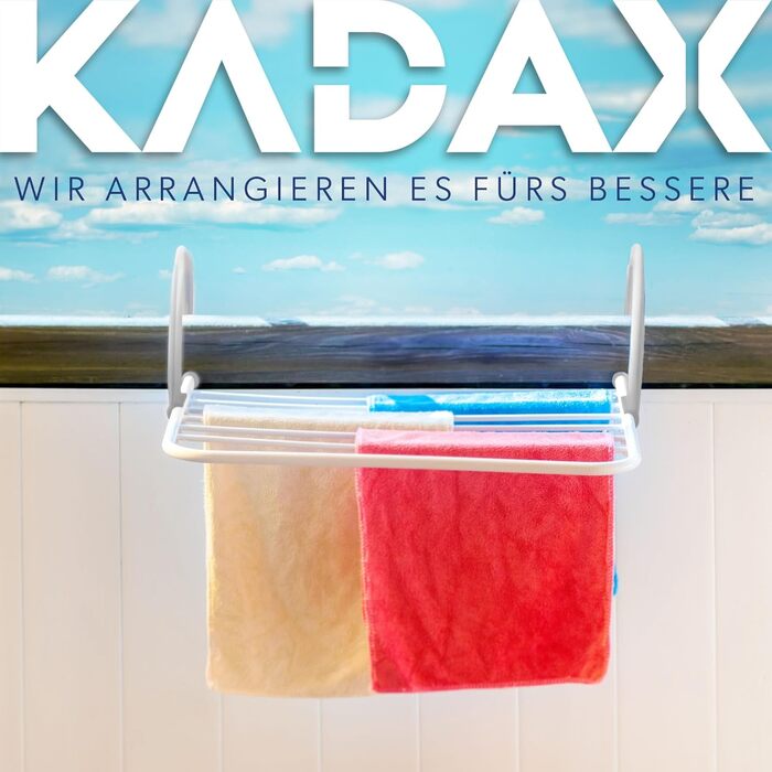 KADAX Сушарка для білизни на балкон, радіатор чи ванну, підвісна, компактна, складна