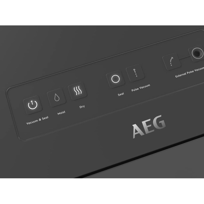 AEG A6-1-6AG Вакуумний пакувальник для продуктів: швидке, автоматичне вакуумування, подвійне запаювання, режим Pulse, сухий/вологий, BPA-free, сірий