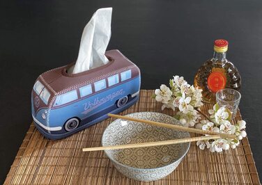Диспенсер для косметичних серветок BRISA Volkswagen з неопрена у стилі T1 Bulli Bus, для ванної, колір петрол/коричневий