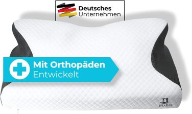Ортопедична подушка Drader з піни Memory Foam, ергономічна для сну на боці, спині та животі, підтримка шиї, проти болю в спині та шиї, антихропіння