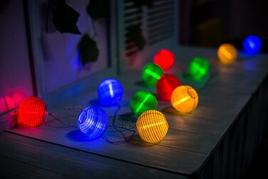 Світлодіодна гірлянда Gresonic з ліхтариками, 20 LED, різнокольорова, для саду, вечірки, весілля, новорічна, з мережевим підключенням, для дому та вулиці