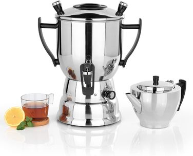 Електричний самовар BEEM TEA-PERFECT 3 л з чайником 1,2 л з ситечком, нерж. сталь, термостат, диспенсер, для дому та HoReCa