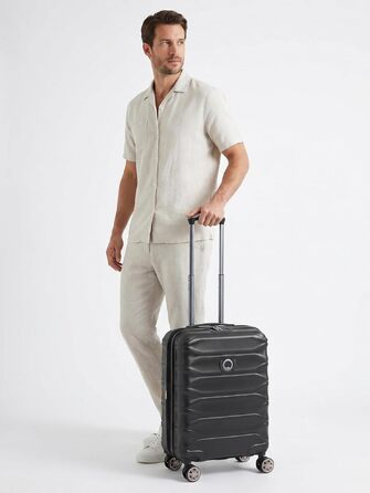 Валіза для подорожей DESEY Paris Meteor Serie, велика, розширювана, полікарбонат, чорна (Deep Black), 50 x 32 x 78 см