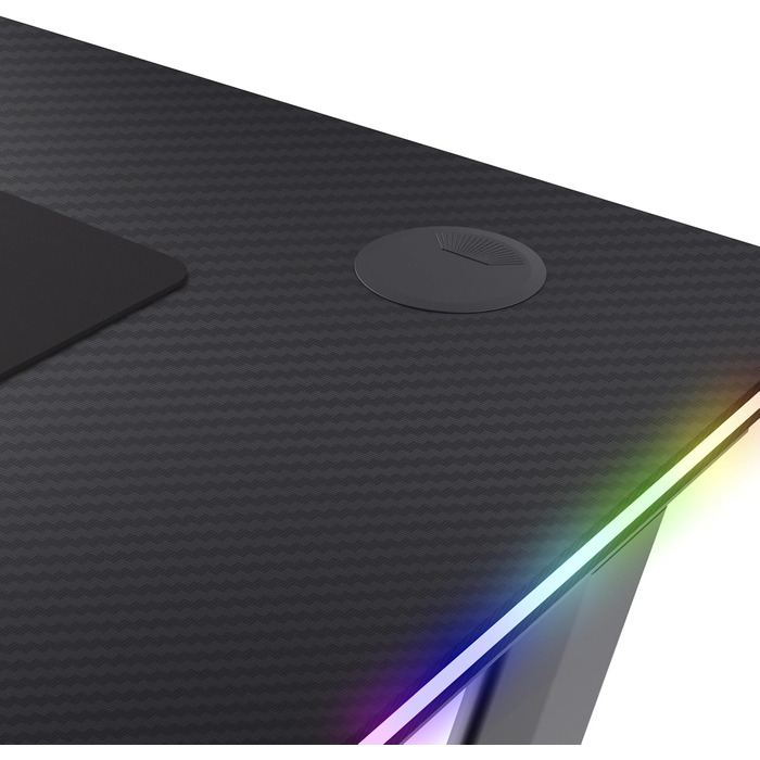 Ігровий стіл Trust Gaming GXT 709W Luminus RGB з підсвічуванням LED, 10 режимів, USB, для геймерів, білий (120x60 см)