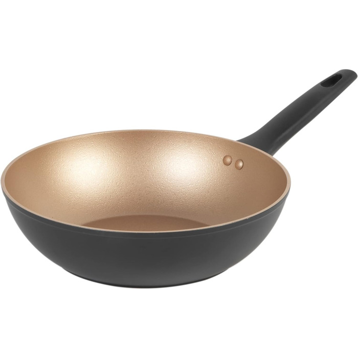 Сковорода вок Russell Hobbs Opulence 28 см, антипригарна, індукційна, без ПФОА, алюмінієва, золота, для смаження, можна мити в посудомийній машині