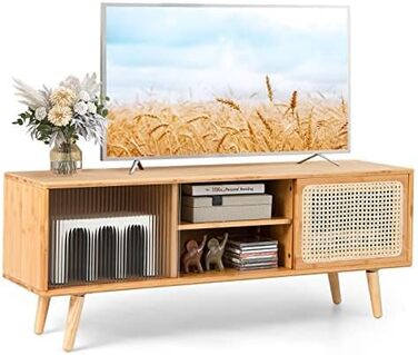 Тумба під телевізор COSTWAY HV10404NA-VC, 120,5x31x45,5 см, дерев'яна