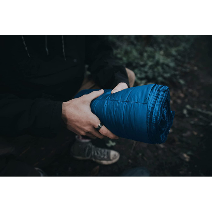 SLEEPHIX пухова ковдра для кемпінгу, водовідштовхувальна, нейлонова оболонка, наповнювач пух 650 FP, 137×203 см, бірюзова, для подорожей, літака, дому та тераси