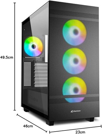 Корпус для ПК Sharkoon Rebel C50 RGB ATX чорний з підсвіткою