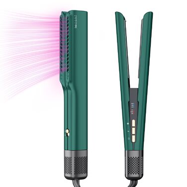 Випрямляч для волосся PARWIN PRO BEAUTY іонний, повітряний, для середнього та довгого волосся (35-75 см), 1200 Вт, темно-зелений
