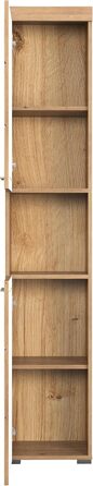 Висока шафа для ванної кімнати trendteam Amanda, 37x190x31 см, колір дуб Асте, Badschrank, сучасний дизайн