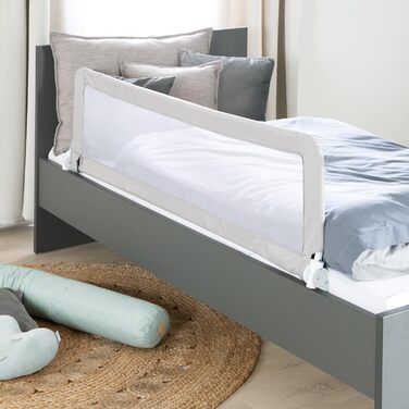 Захисний бортик для ліжка Roba Klipp-Klapp 100 сірий 135x40 см - бортик для дитячого ліжечка, складаний, захист від випадання для немовлят та дітей