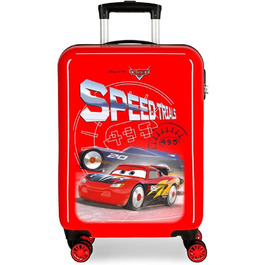 Дитяча валіза Disney Cars Speed Trails, червона, 38x55x20 см, жорсткий корпус ABS, кодовий замок, 34 л, 2,6 кг, 4 подвійних колеса, ручна поклажа