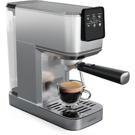 Кавоварка Klarstein SteelPresso Touch Slim з холдером, 20 бар, 1350 Вт, 1,2 л, нержавійка, компактна, цифрове управління, легке очищення, парова насадка